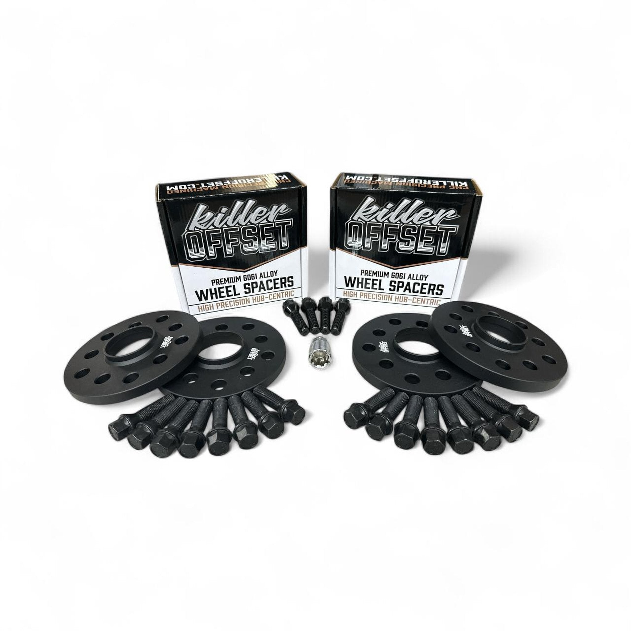 Killer Offset® Premium Wheel Spacers 12mm x 4 5x100 5x112 57.1mm With Tapered Bolts & Locks