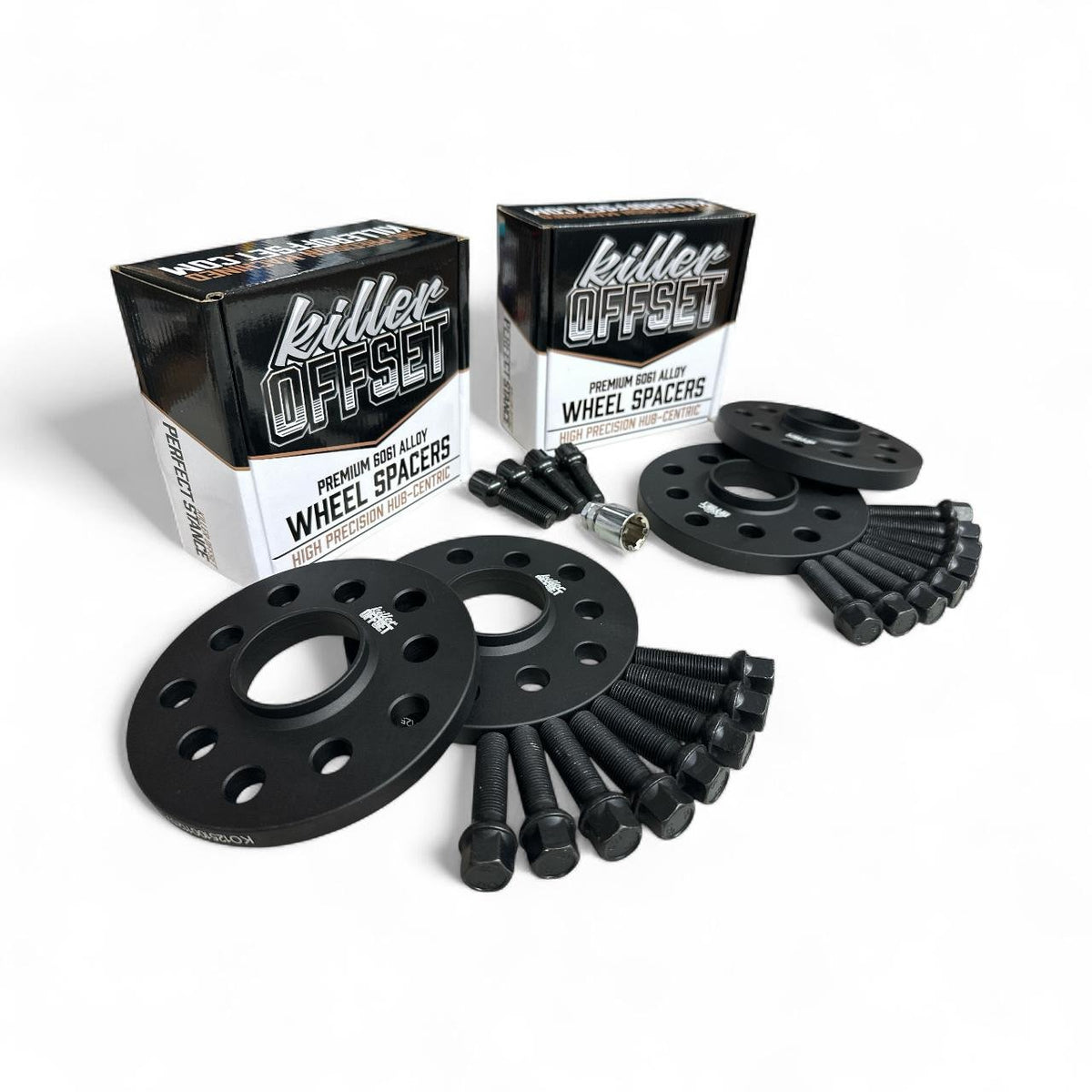 Killer Offset® Premium Wheel Spacers 15mm x 4 5x112 66.6mm For Audi With Radius Bolts & Locks