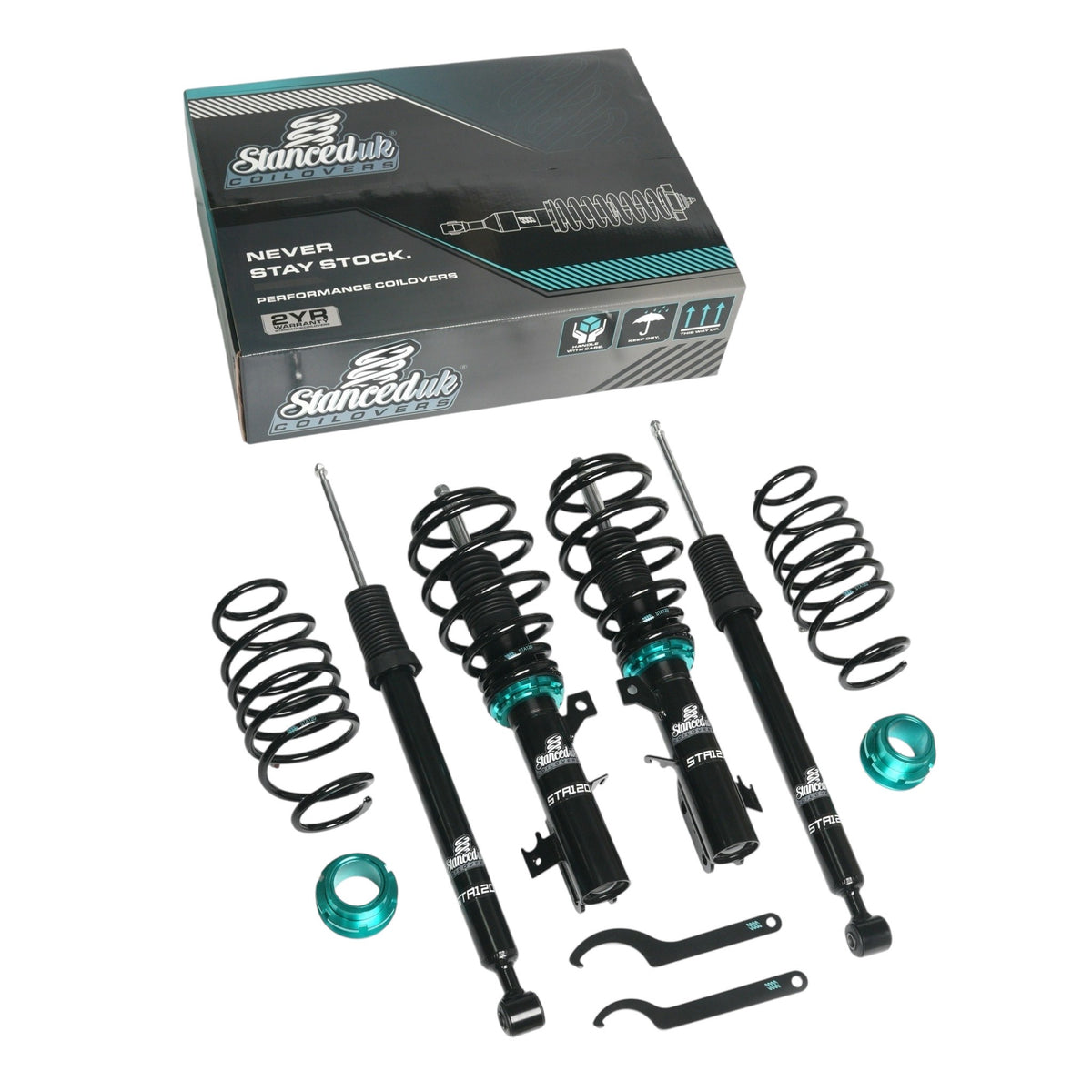 Stanced UK Coilover Suspension Kit STA120 with box – full set of front and rear components