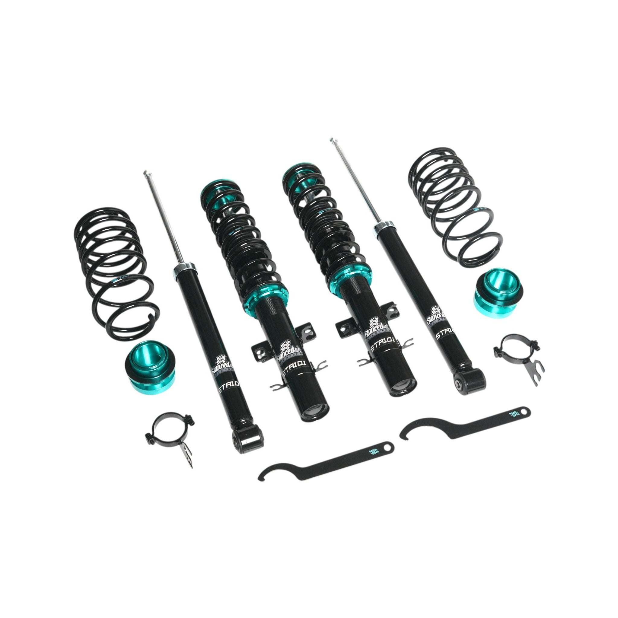 Stanced UK coilover suspension kit STA101 – full kit with shocks, springs, and hardware