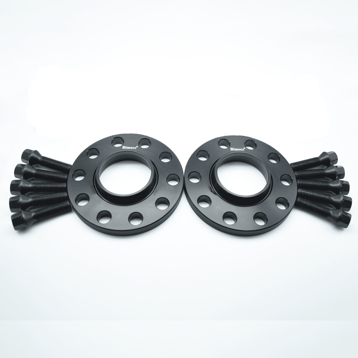 Bimecc Spacer Pair + Bolts – Audi 5x112 66.6mm 10mm – Black Alloy Wheel Spacers