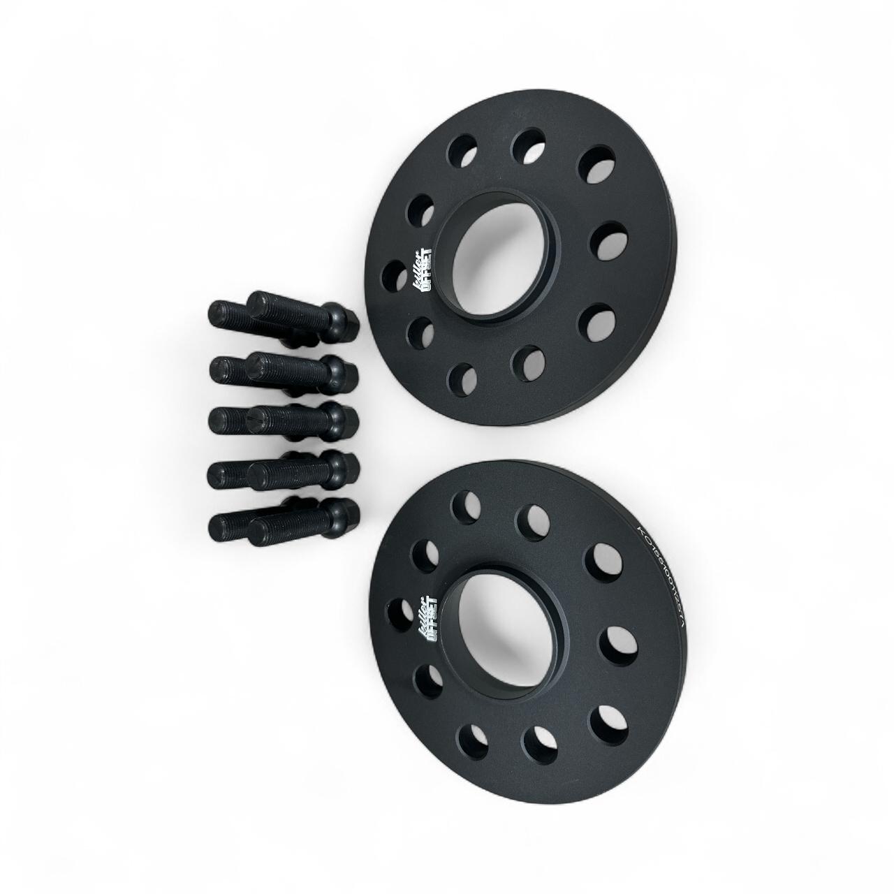 Killer Offset® Premium Wheel Spacers 15mm 20mm 5x112 66.6mm For Audi With Radius Bolts & Locks