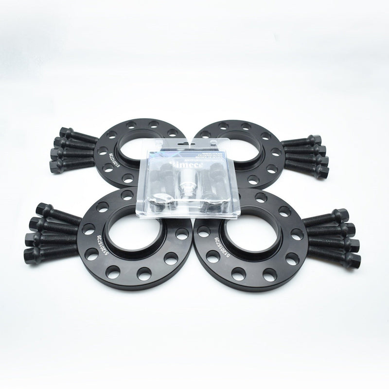 Demon Black Alloy Wheel Spacers 5x100 5x112 57.1mm 15mm Set of 4 + Radius Bolts & Locks