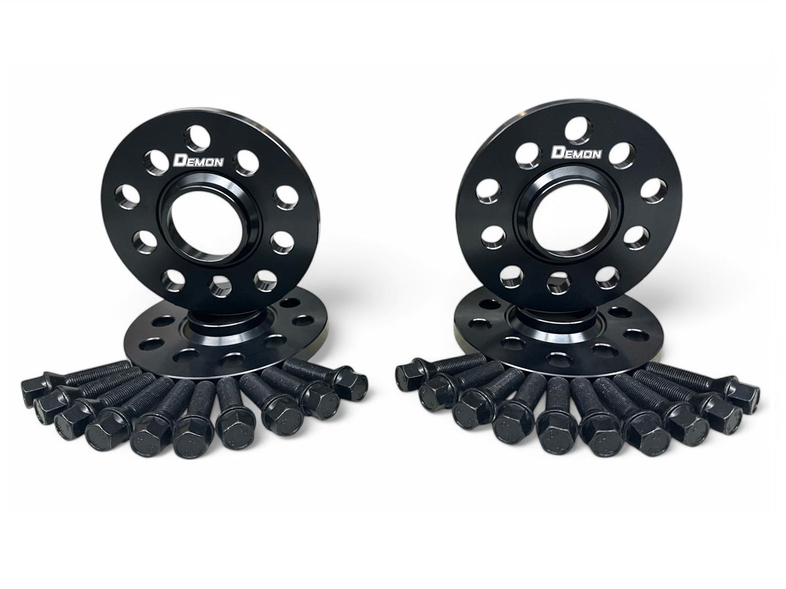 Demon Black Alloy Wheel Spacers Bmw 5x120 72.6mm 12mm / 15mm Set of 4 + Bolts
