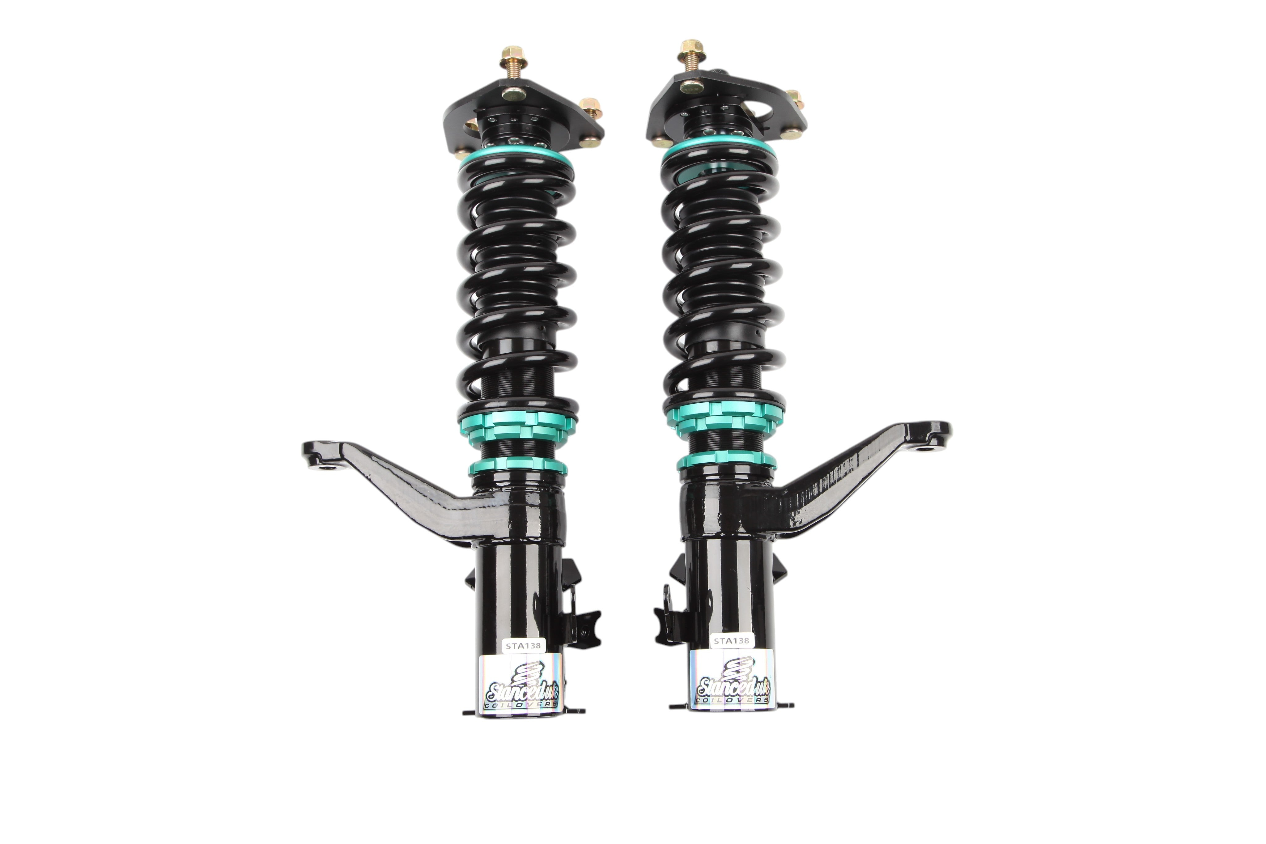 Stanced UK Premium Coilover front coilovers for Honda Civic Type R EP3 with monotube dampers, 32-way damping adjustment and camber-adjustable top mounts
