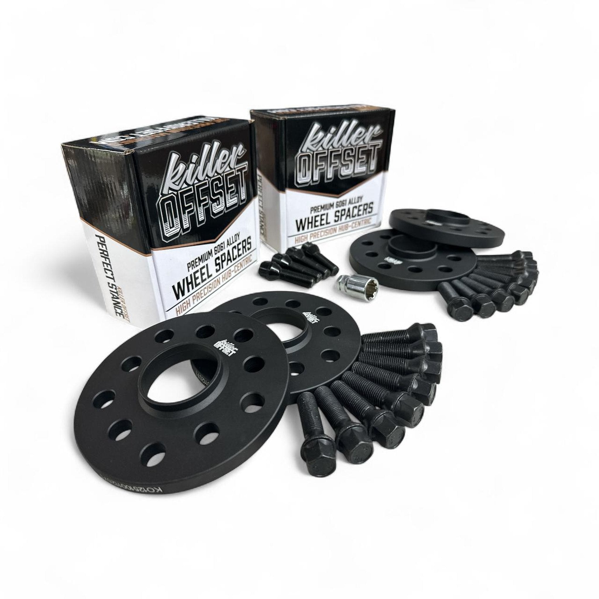 Killer Offset® Premium Wheel Spacers 12mm x 4 5x100 5x112 57.1mm With Tapered Bolts & Locks