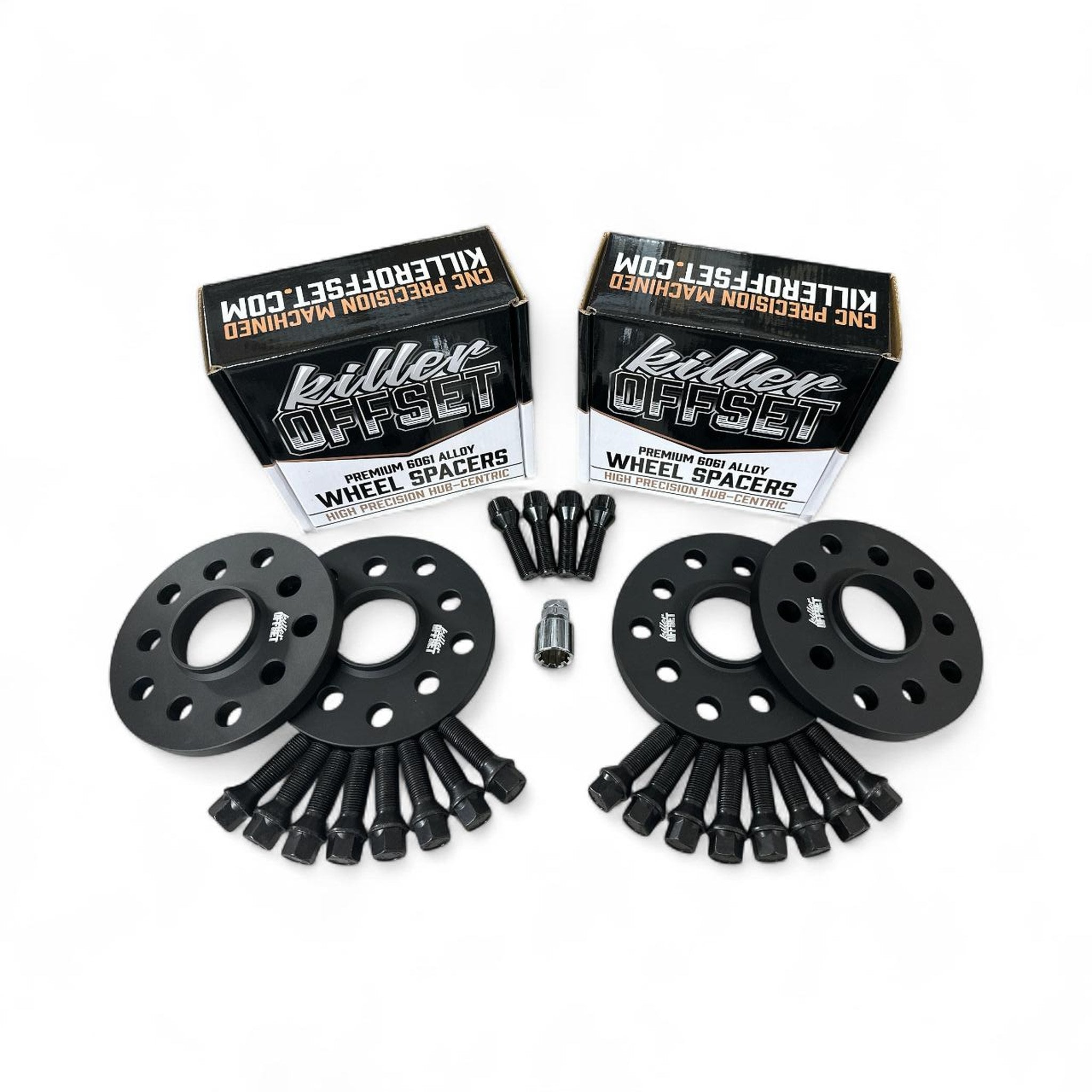 Killer Offset® Premium Wheel Spacers 15mm x 4 5x100 5x112 57.1mm With Tapered Bolts & Locks