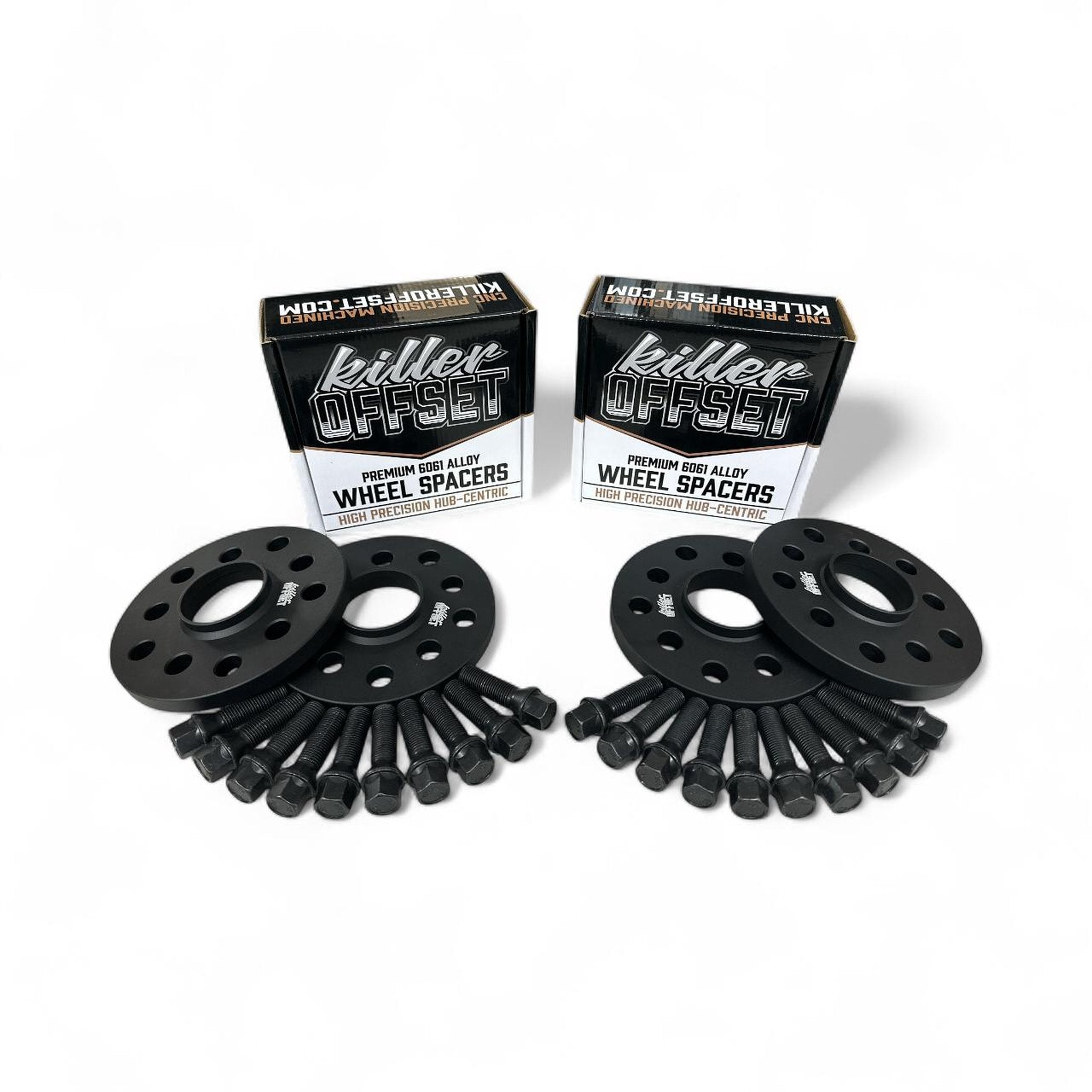 Killer Offset® Premium Wheel Spacers 15mm x 4 5x100 5x112 57.1mm With Tapered Bolts