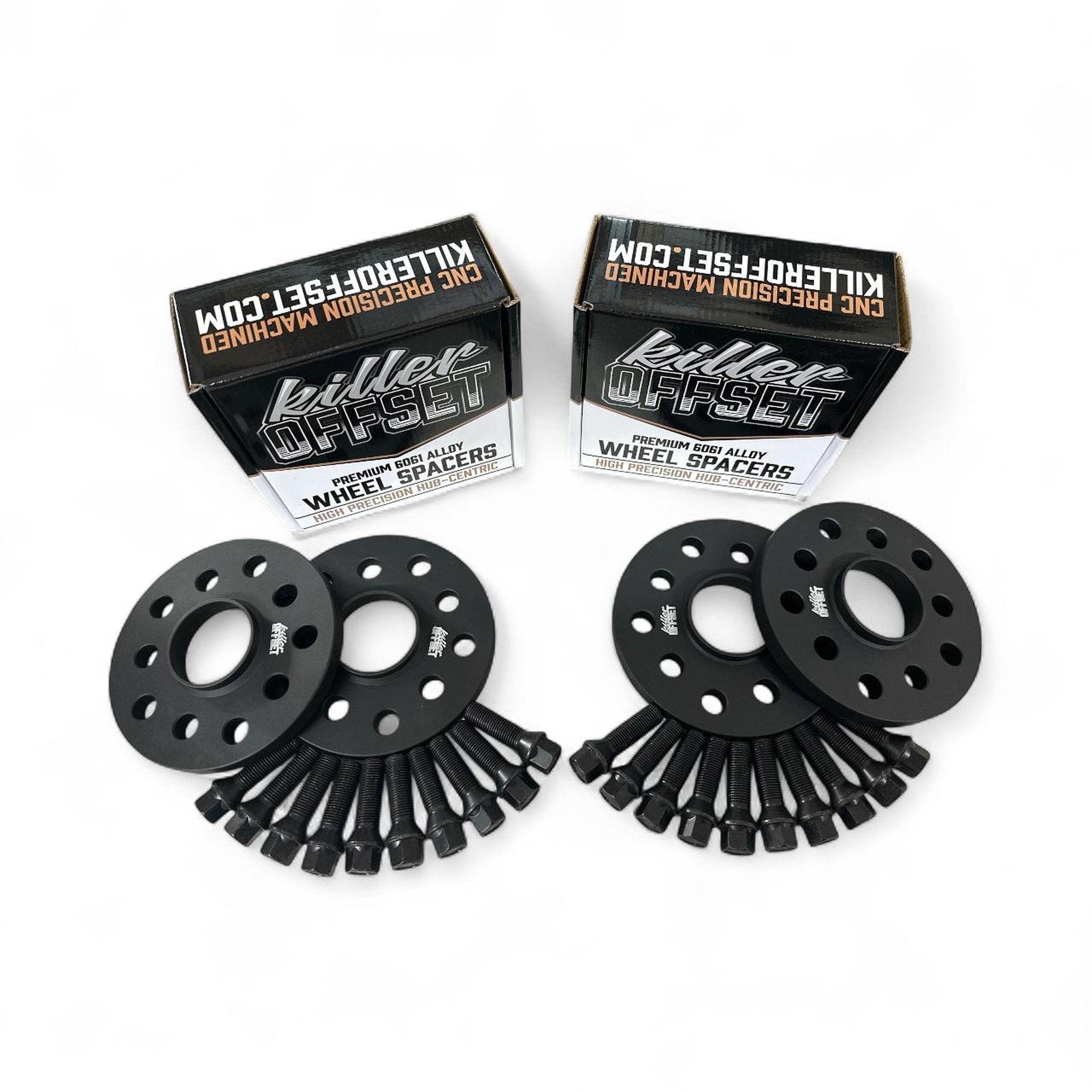 Killer Offset® Premium Wheel Spacers 20mm x 4 5x100 5x112 57.1mm With Tapered Bolts