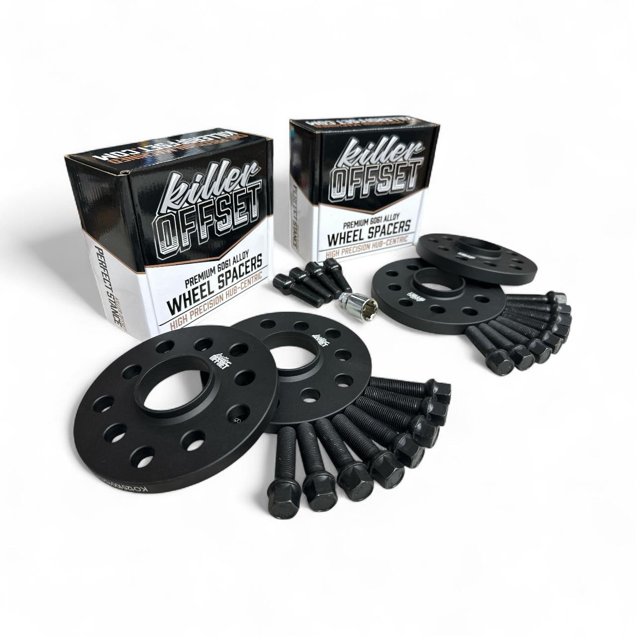 Killer Offset® Premium Wheel Spacers 10mm x 4 5x112 66.6mm For Audi With Radius Bolts & Locks