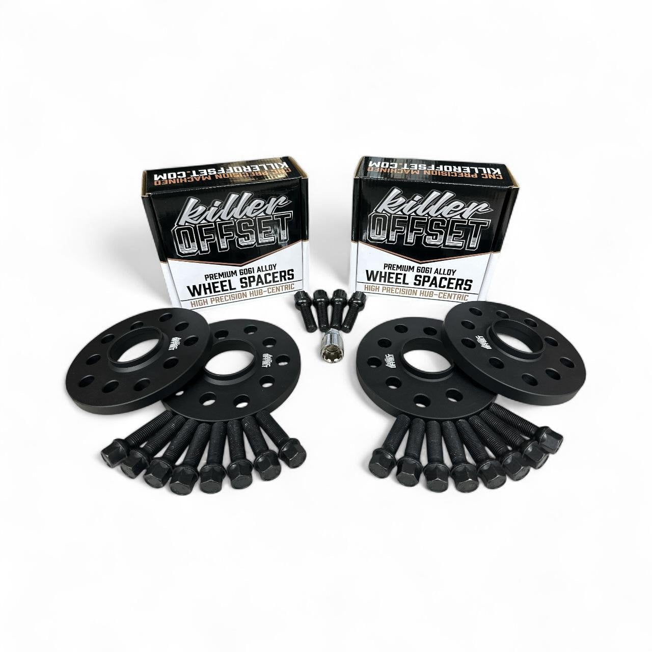 Killer Offset® Premium Wheel Spacers 10mm 12mm 5x112 66.6mm For Audi With Radius Bolts & Locks