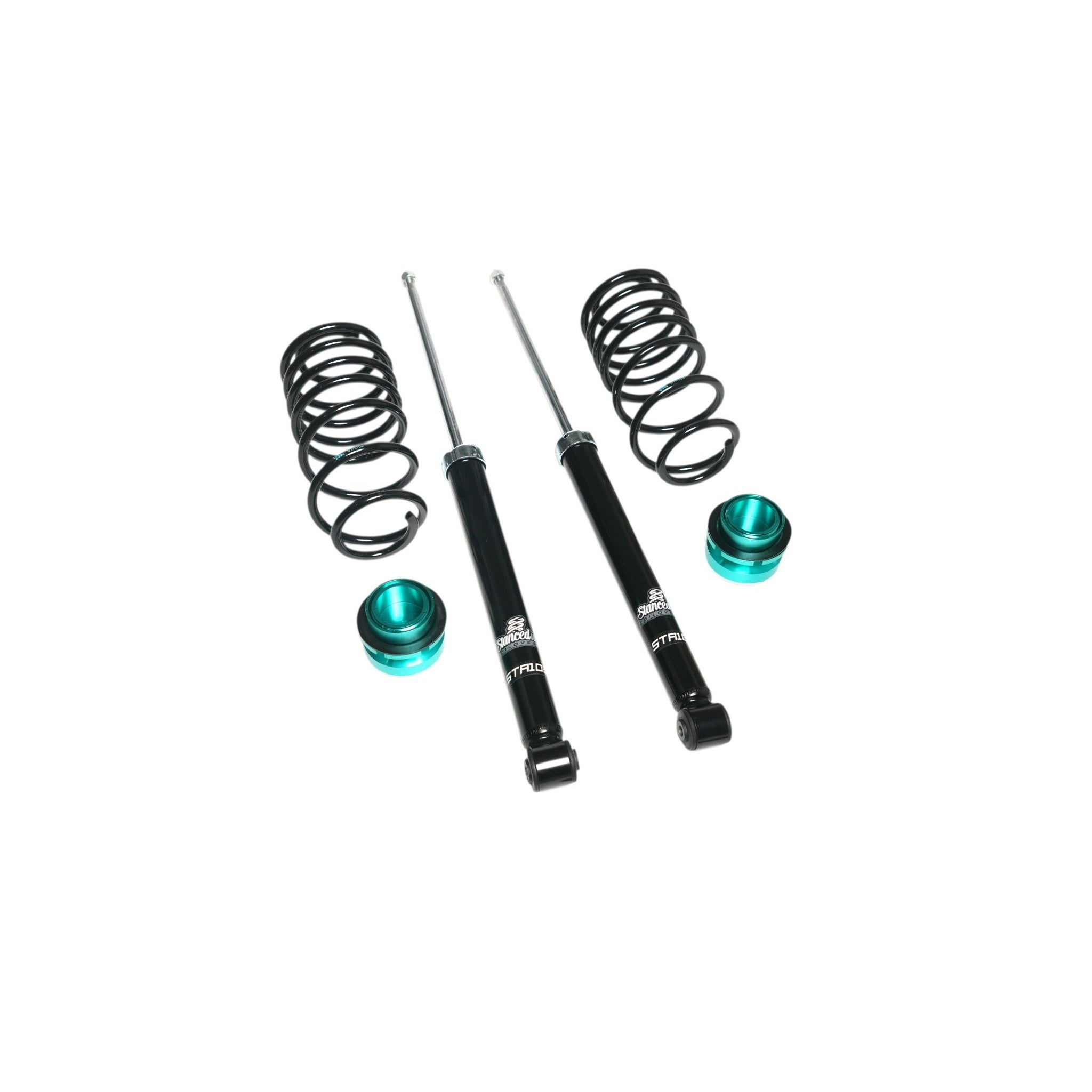 Stanced UK STA103 coilover rear dampers and springs designed for comfort and stance

