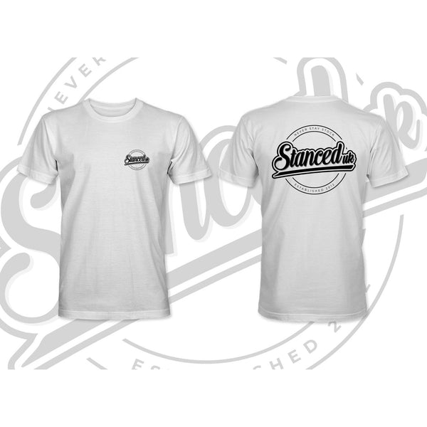 Stanced UK Never Stay Stock White T-Shirt Black Detail