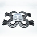 Bimecc Black Alloy Wheel Spacers Audi 5x100 57.1mm  12mm / 15mm Set of 4 + Radius Bolts & Locking Set